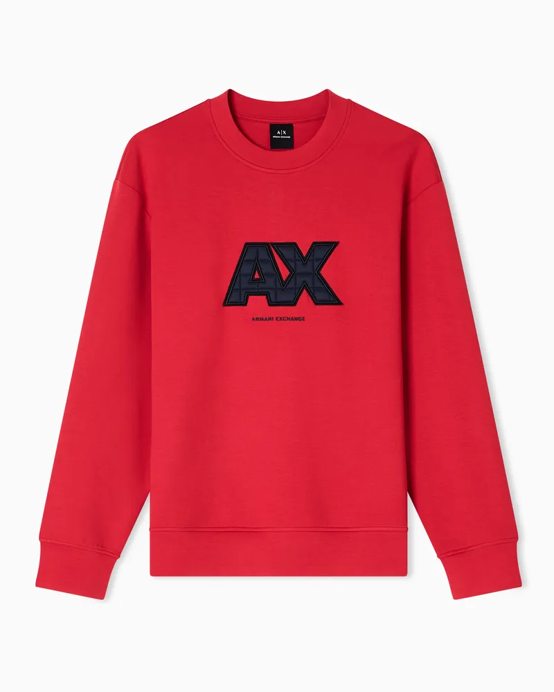 Armani Exchange Sweatshirt mit Maxi-Logo Rot