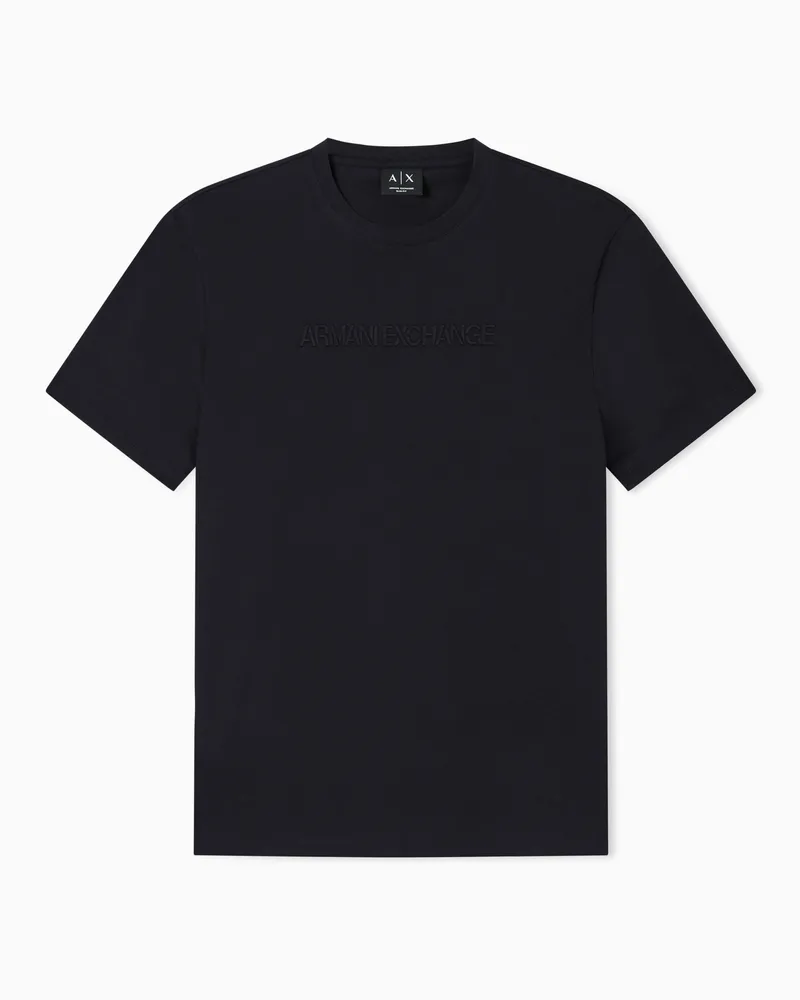 Armani Exchange Slim-Fit T-shirt in Cotton Jersey Marineblau