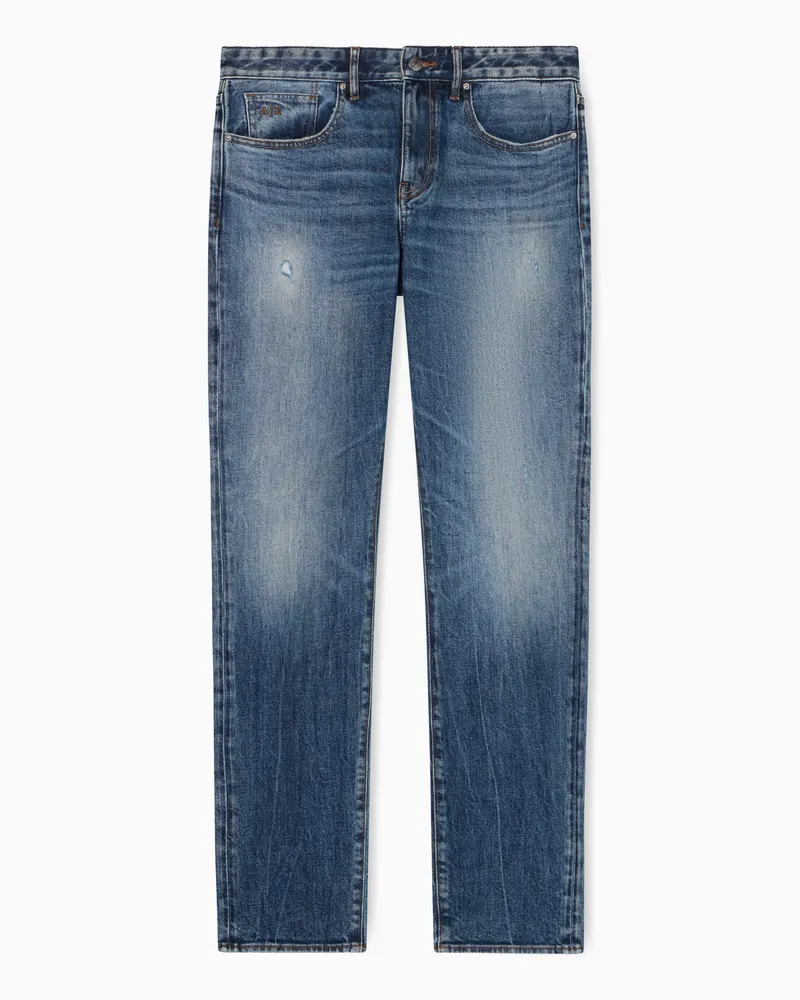 Armani Exchange Klassische blaue Stretch-Denim-Skinny-Jeans Blau