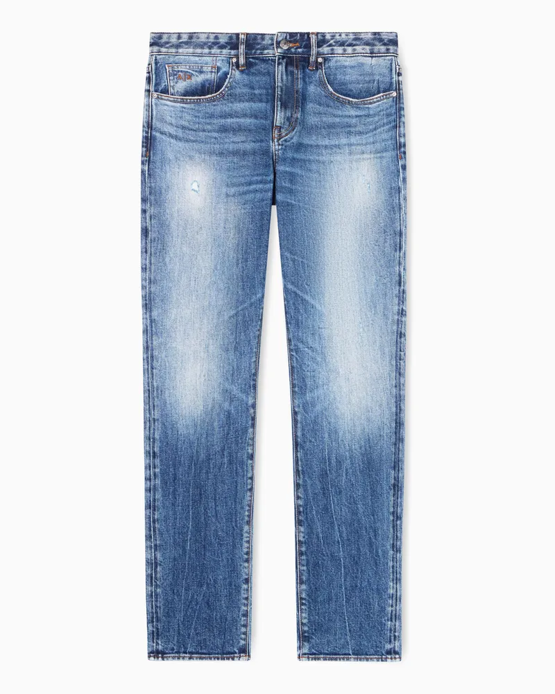 Armani Exchange Klassische blaue Stretch-Denim-Skinny-Jeans Blau