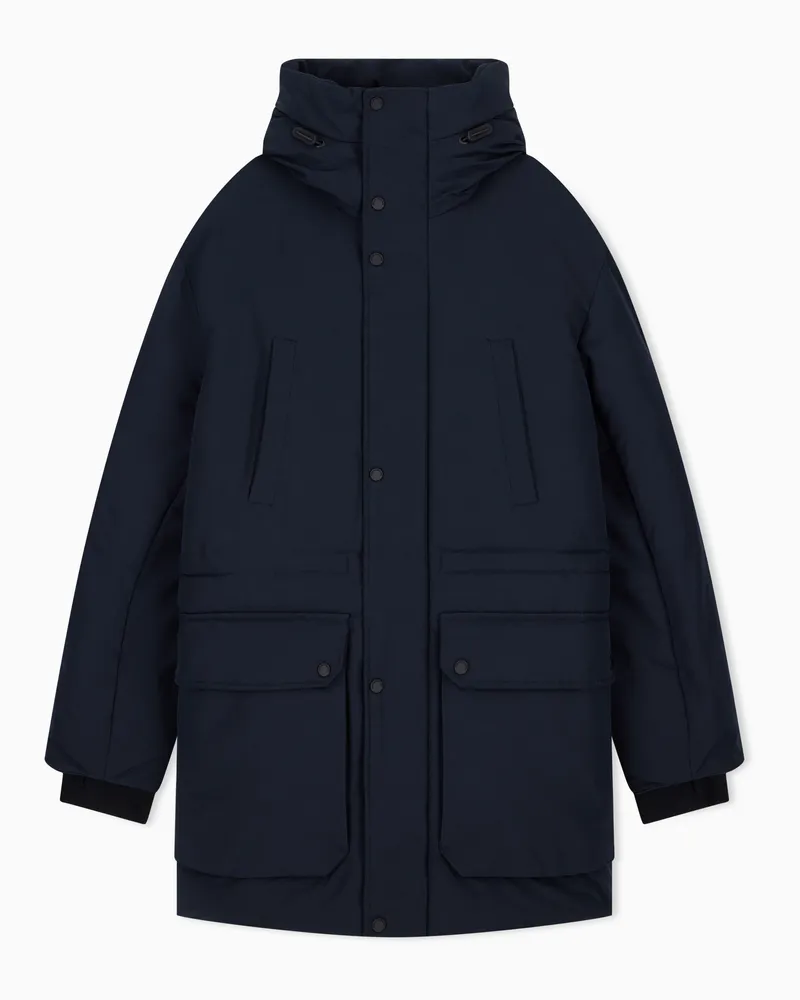 Armani Exchange Trenchcoat im Regular Fit mit Wattierung und Rippdetails Marineblau