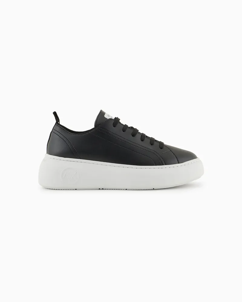 Armani Exchange Klobige Ledersneaker Schwarz