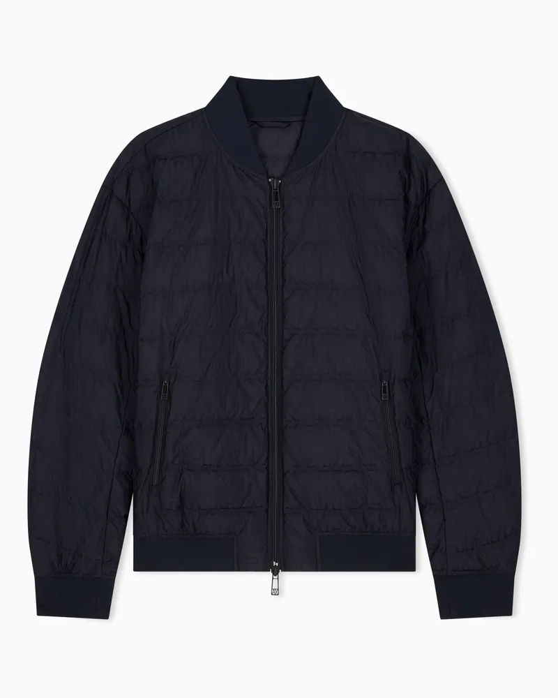 Armani Exchange Regular Fit Daunenjacke aus Jacquard-Nylon Marineblau