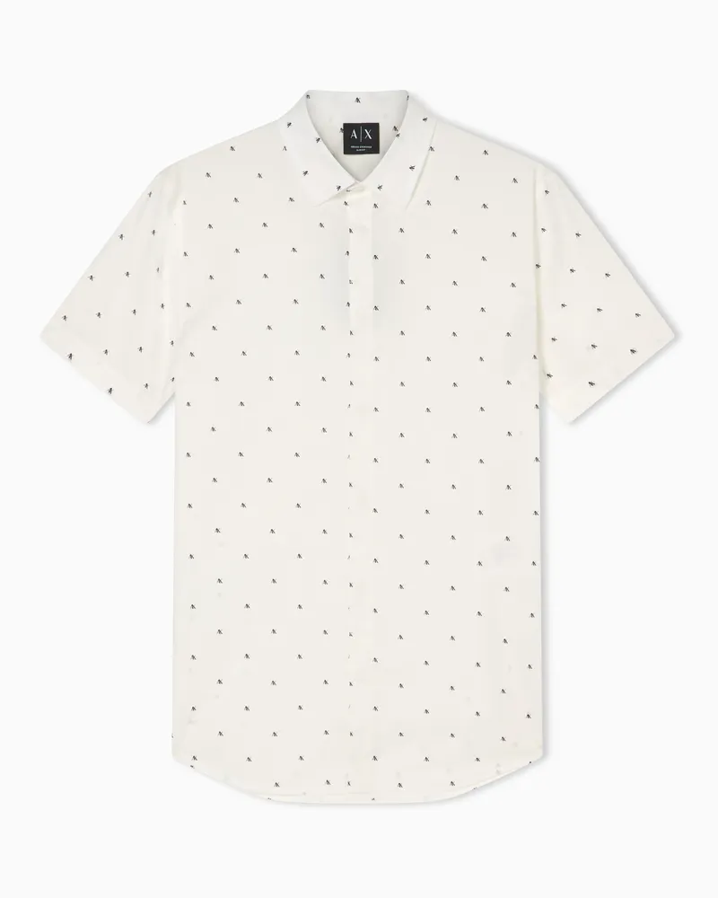 Armani Exchange Slim Fit Kurzarmhemd Weiß