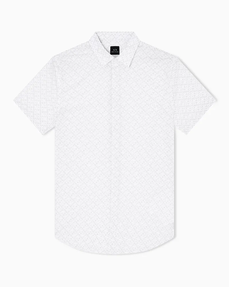 Armani Exchange Slim Fit Kurzarmhemd Weiß