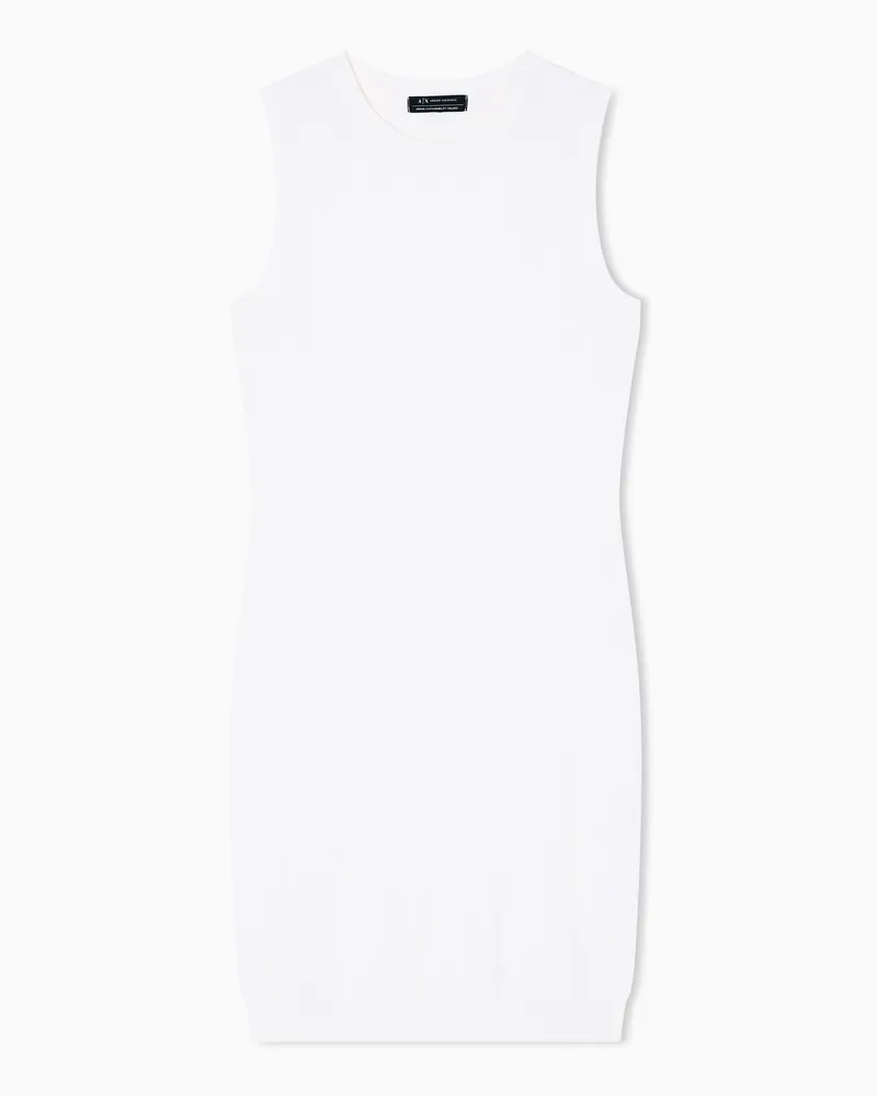 Armani Exchange Etuikleid mit Allover-Logo Weiß