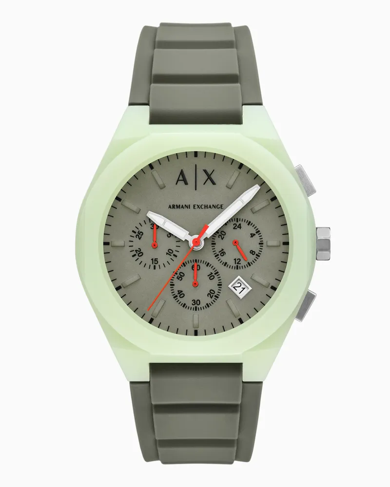Armani Exchange Sync Chronograph aus Silikon in Grün Transparent
