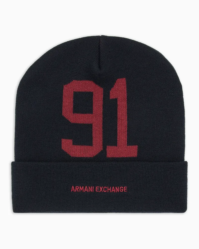 Armani Exchange Mütze mit der Nummer 91 Marineblau