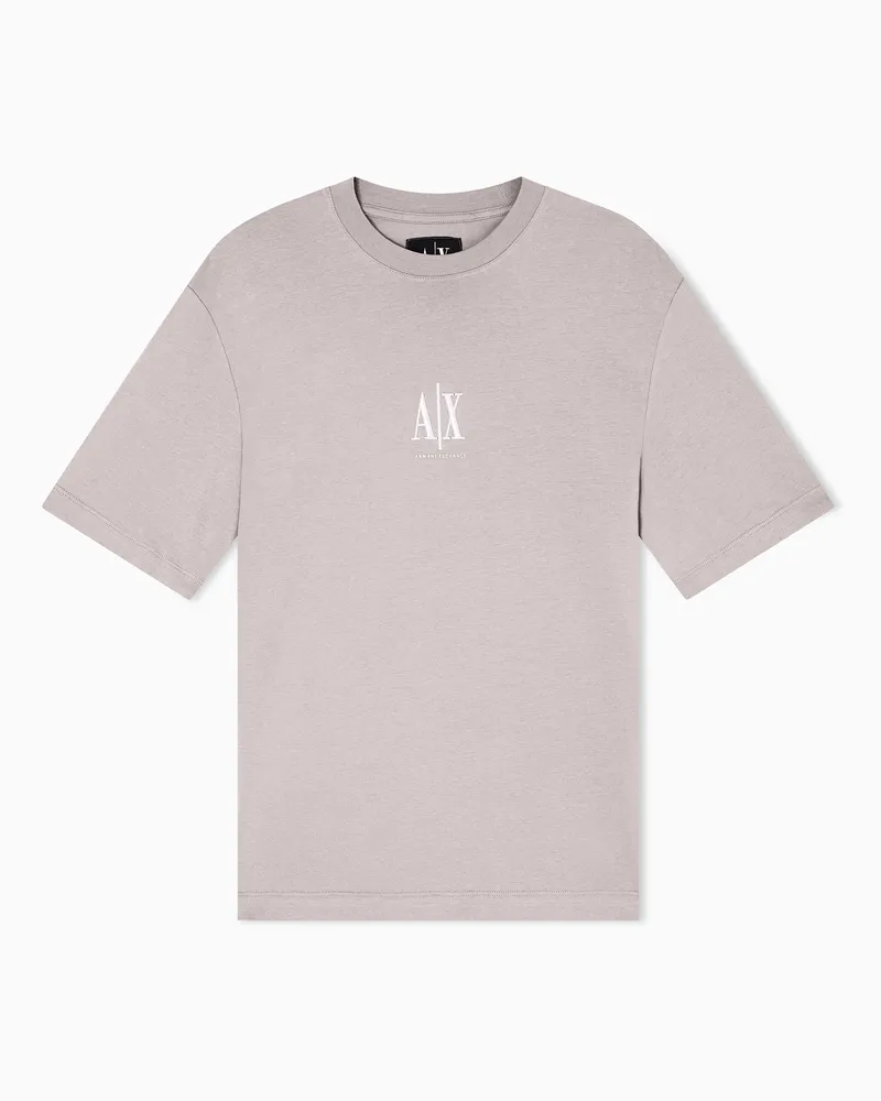 Armani Exchange Regular fit T-shirt with embroidered logo Beige
