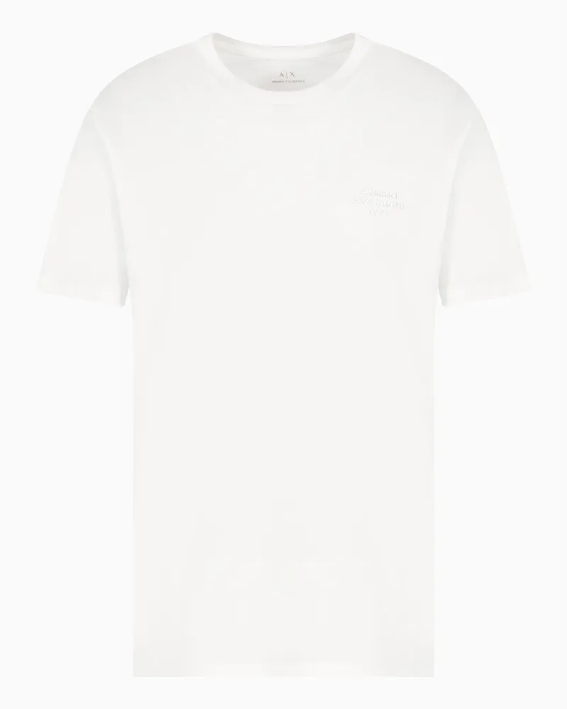 Armani Exchange Basic-T-Shirt mit normaler Passform Weiß