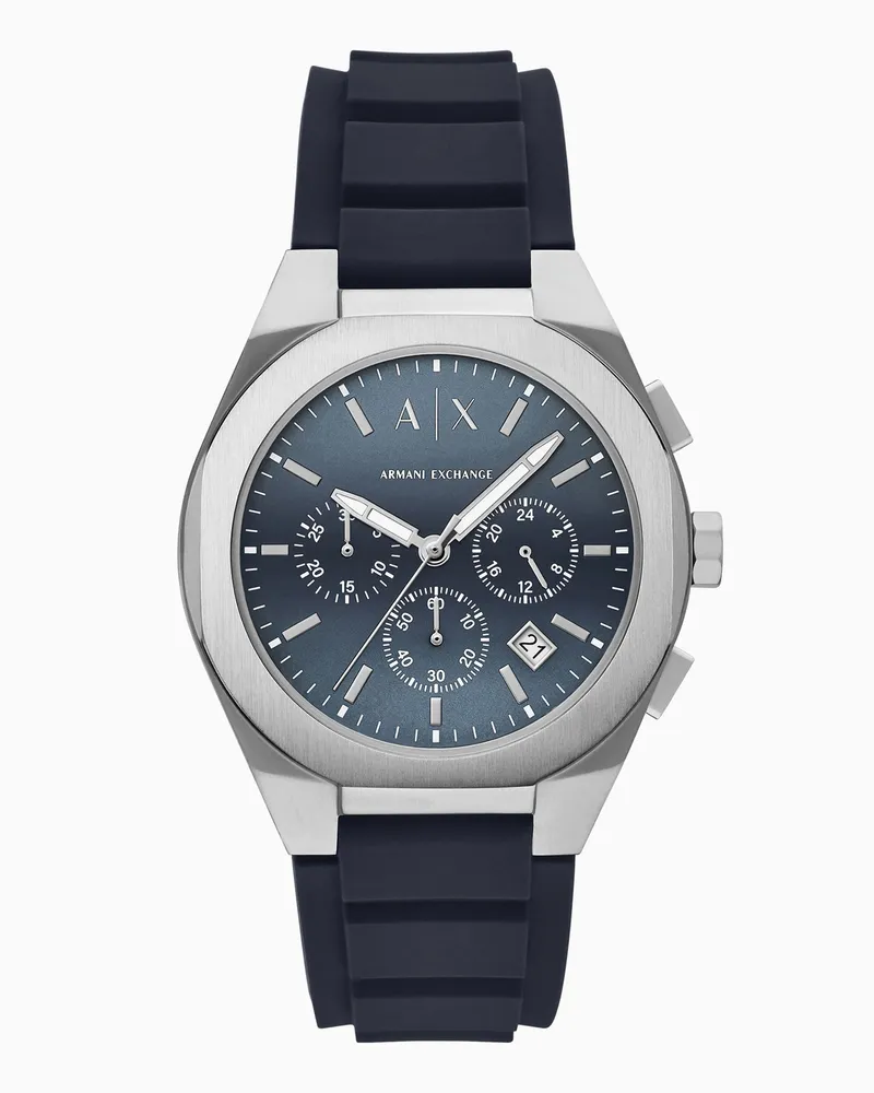 Armani Exchange Chronograph aus blauem Silikon Mehrfarbig