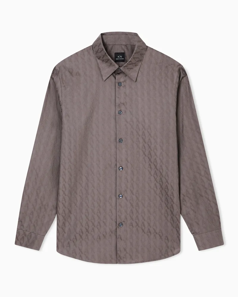 Armani Exchange Regular Fit-Hemd aus Baumwolljacquard Grün