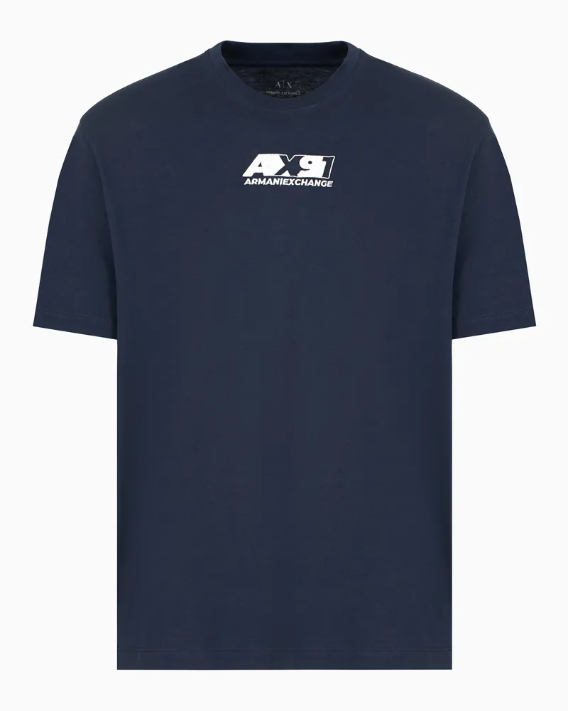 Armani Exchange ASV T-Shirt aus Bio-Baumwolle mit normaler Passform Marineblau
