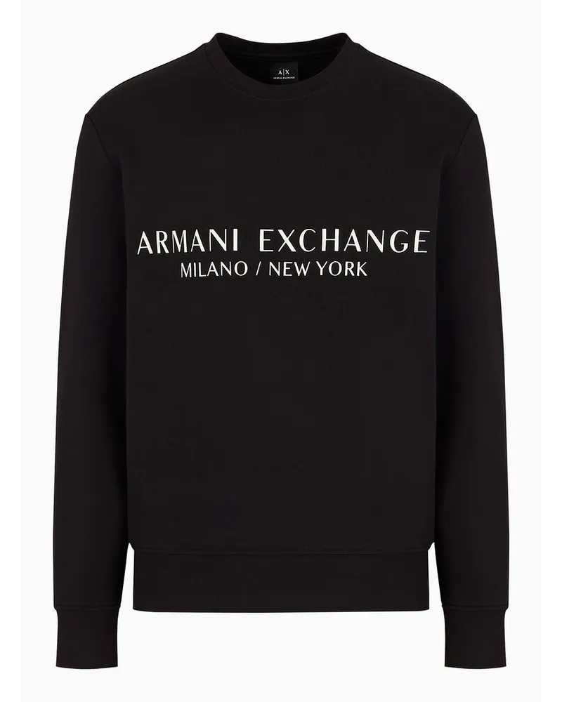 Armani Exchange Sweatshirt Aus French-terry-stoff Schwarz