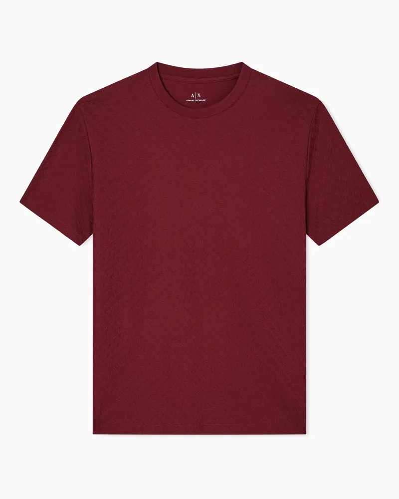 Armani Exchange T-Shirt mit normaler Passform aus Jacquardstoff Rot