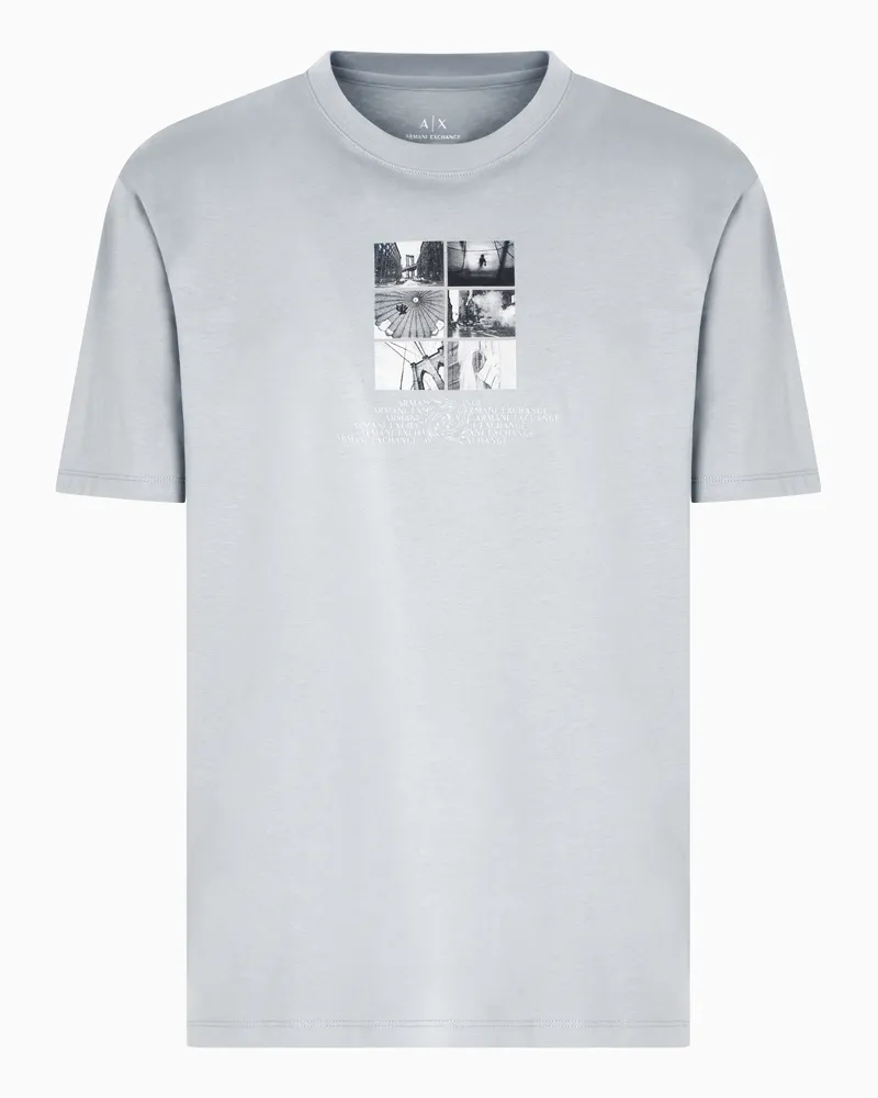 Armani Exchange T-Shirt mit normaler Passform und Fotodruck Grau