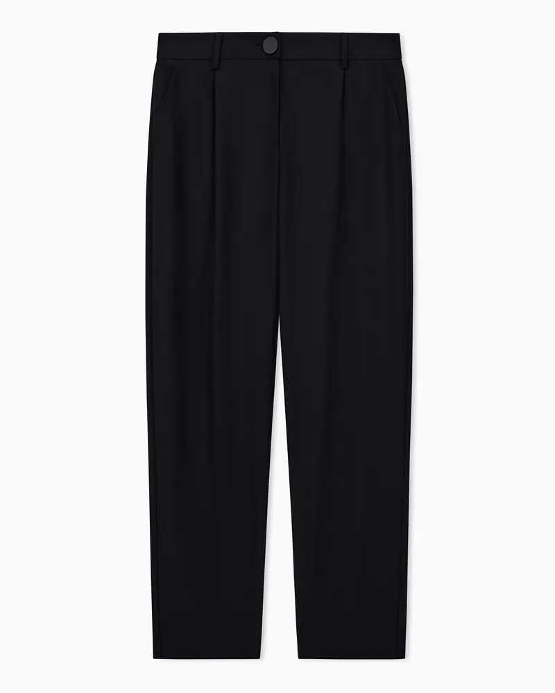 Armani Exchange Hose Regular Fit aus Viskose und Wolle Schwarz