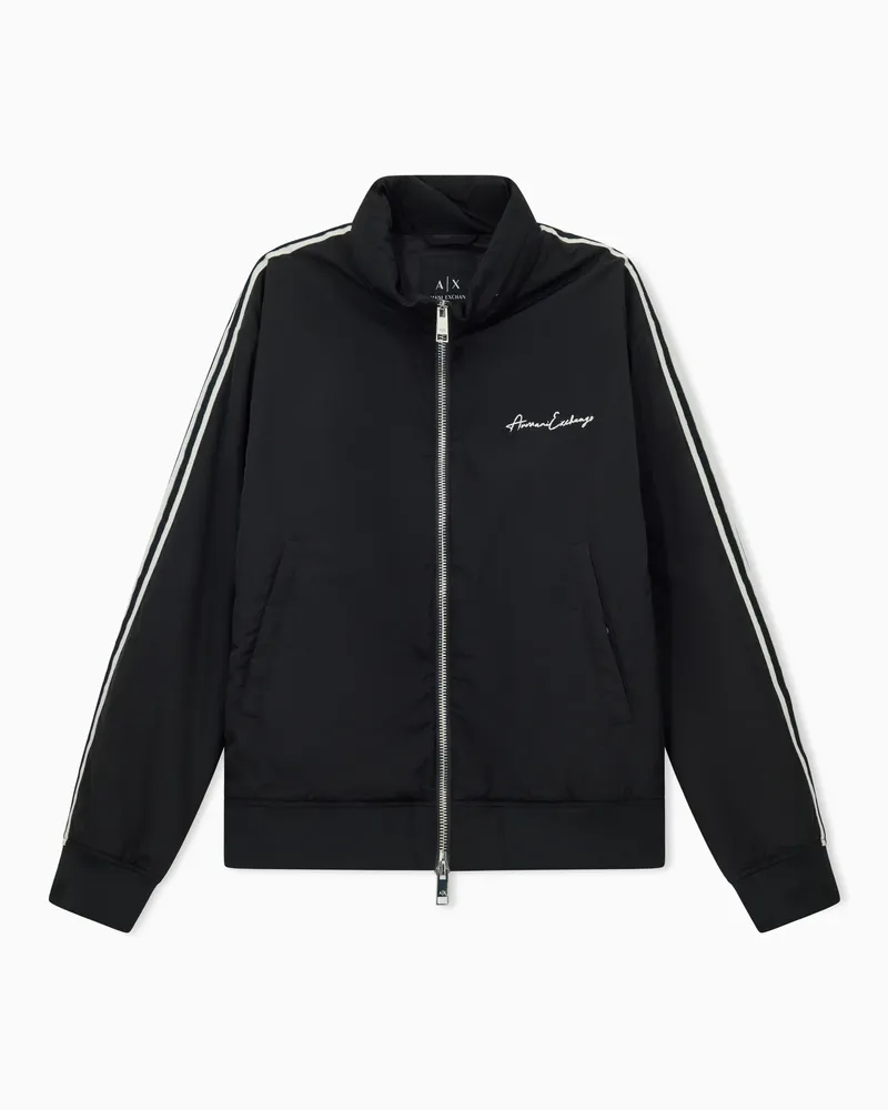Armani Exchange Jacke mit durchgehendem Reißverschluss und kontrastierenden Streifen Schwarz
