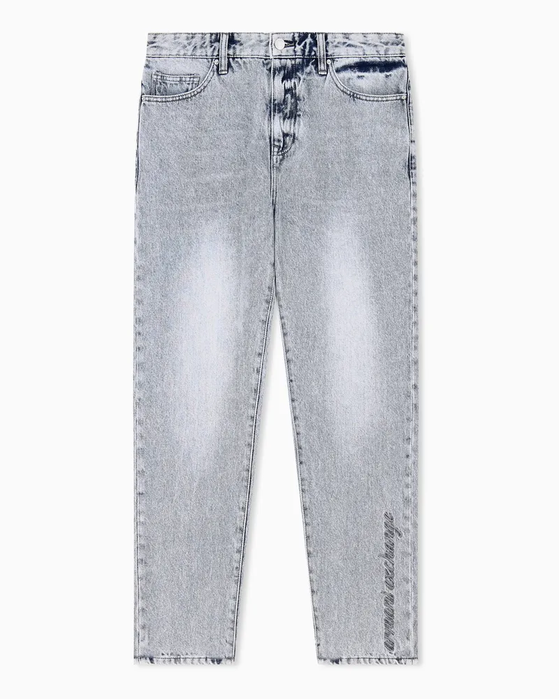 Armani Exchange Jeans aus Baumwolldenim im 5-Pocket-Design mit geradem Bein Blau