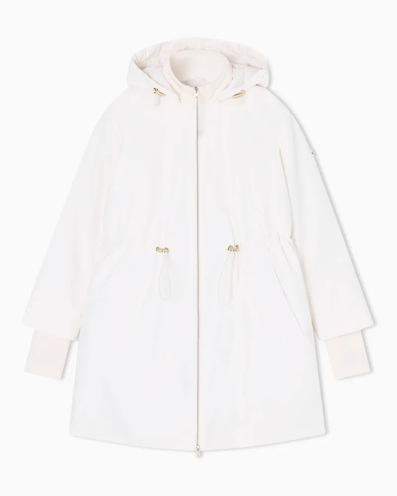 Armani Exchange Parka aus recyceltem Stoff mit Kapuze Weiß
