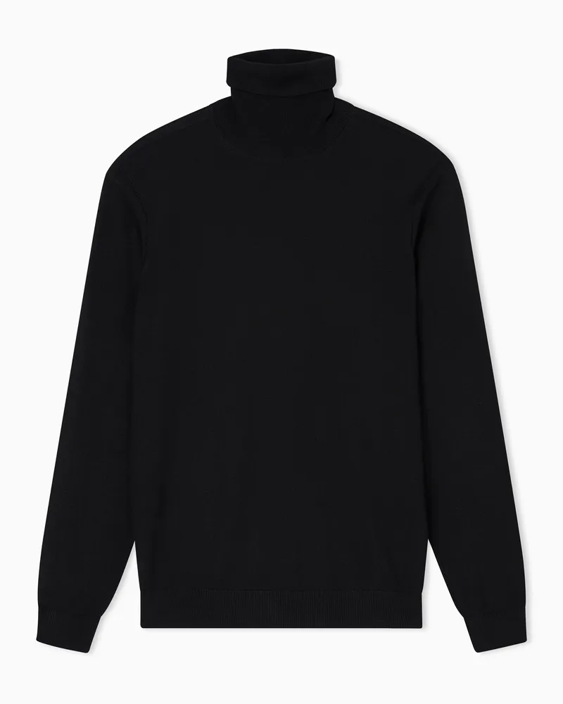 Armani Exchange Rollkragenpullover aus Wollmischung Schwarz