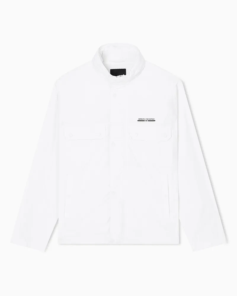 Armani Exchange LIGHTWEIGHT ZIP UP LOGO JACKET Weiß