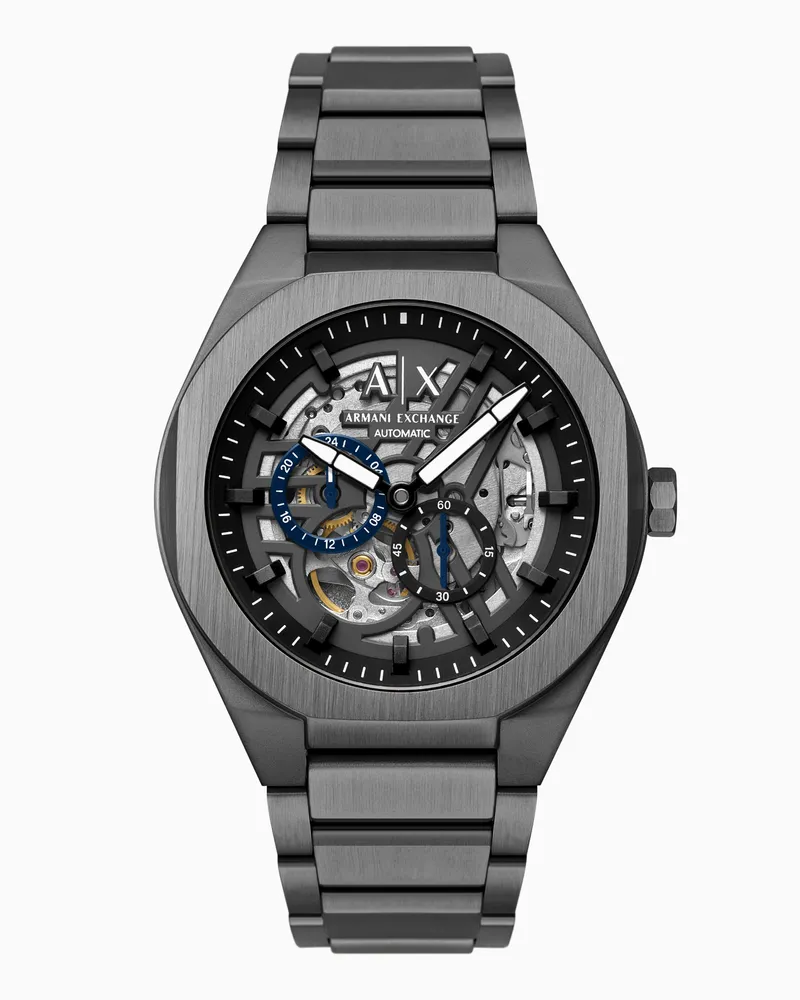 Armani Exchange Sync Automatic Uhr aus anthrazitfarbenem Edelstahl Mehrfarbig