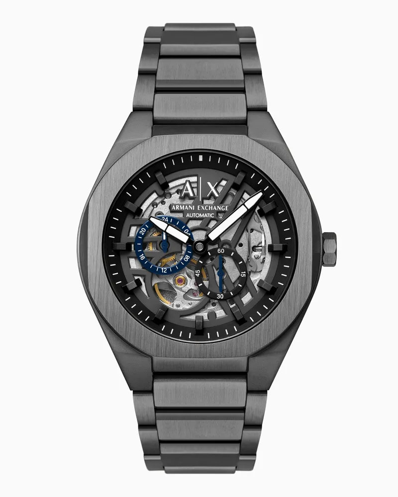 Armani Exchange Sync Automatic Uhr aus anthrazitfarbenem Edelstahl Mehrfarbig