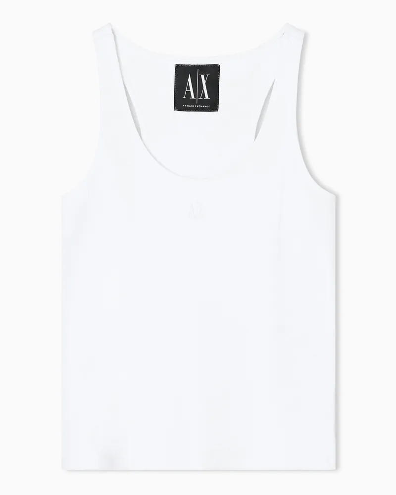Armani Exchange Jersey-Tanktop mit Logo Weiß