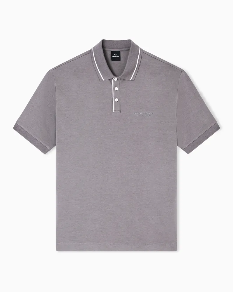 Armani Exchange Poloshirt im Regular Fit aus Stretch-Jersey Grau