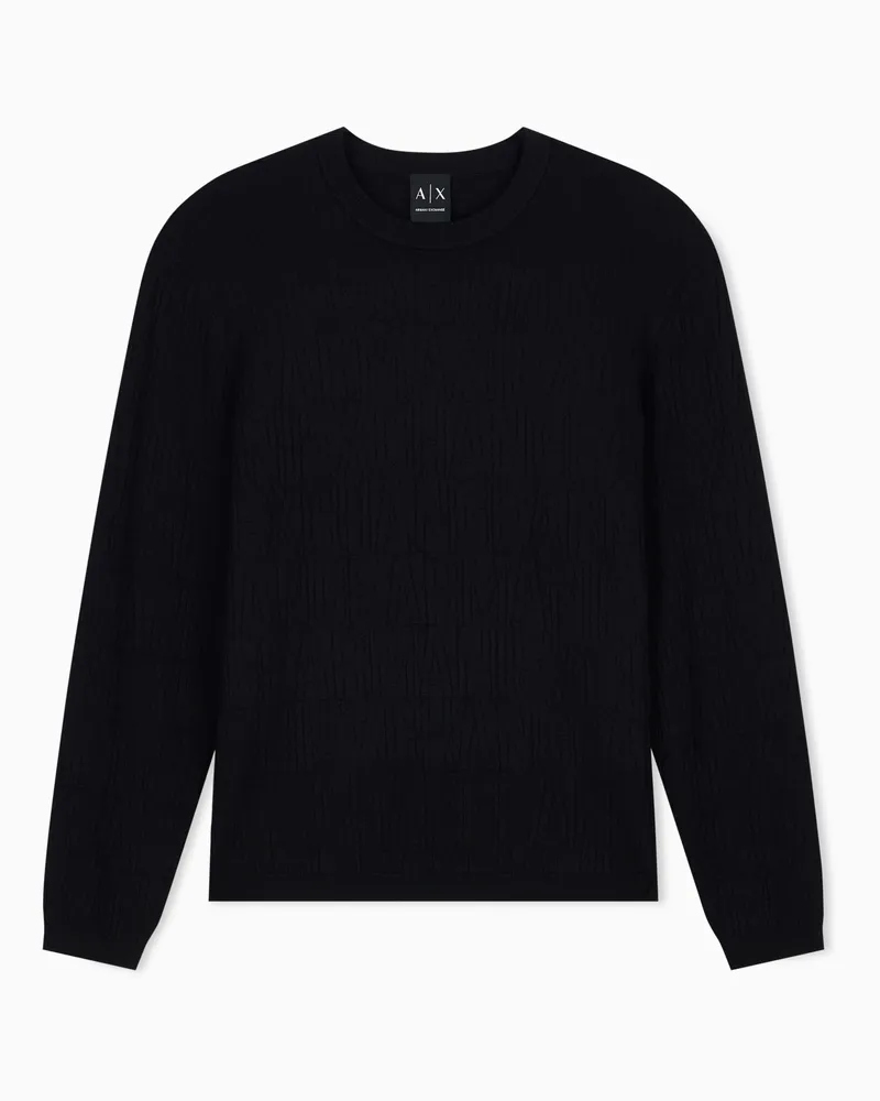Armani Exchange Pullover regularer Schnitt aus Viskose und Polyamid Schwarz
