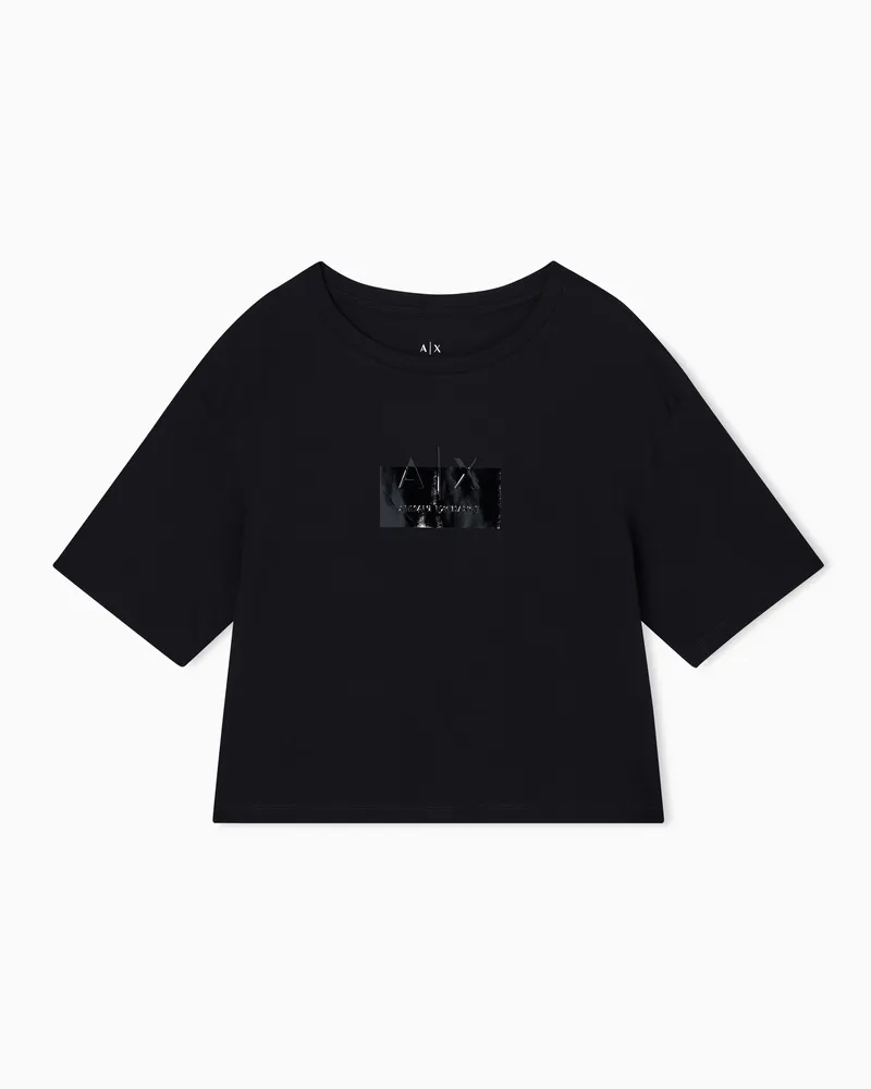 Armani Exchange Cropped-T-Shirts Schwarz