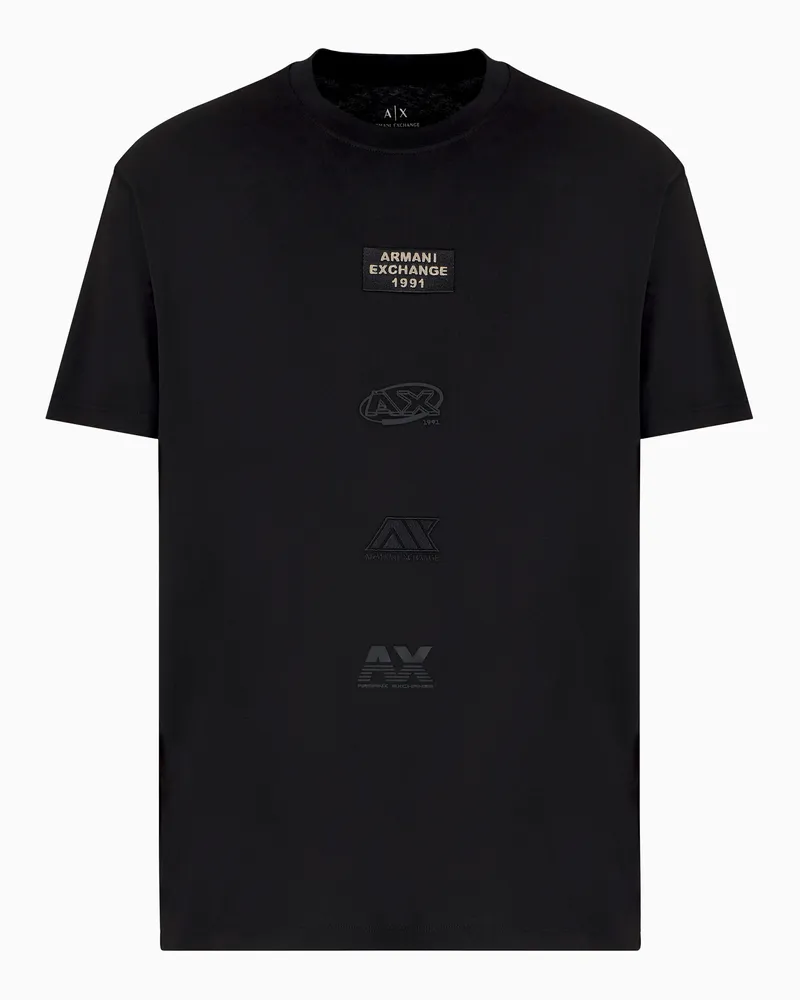 Armani Exchange ASV T-Shirt mit normaler Passform Schwarz