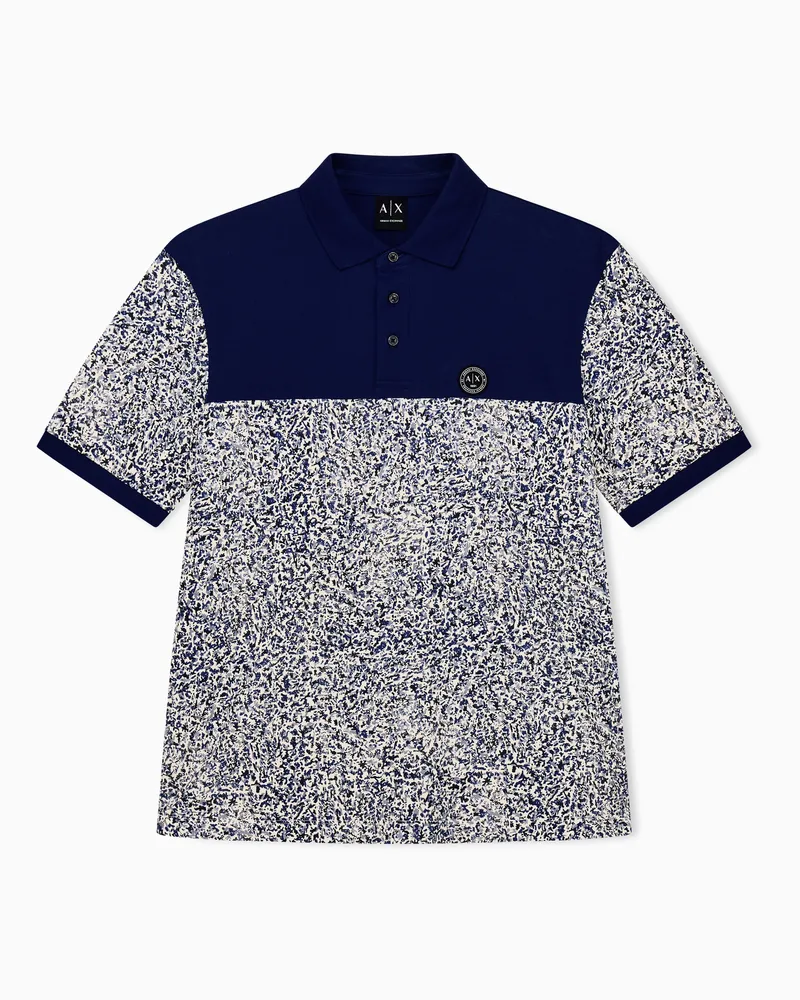 Armani Exchange Poloshirt aus Baumwoll-Piqué mit gesprenkeltem Muster Gemustert