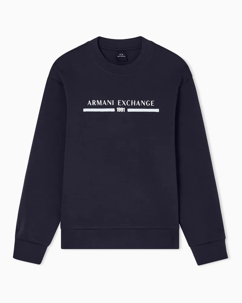 Armani Exchange CREWNECK LOGO SWEATSHIRT Marineblau