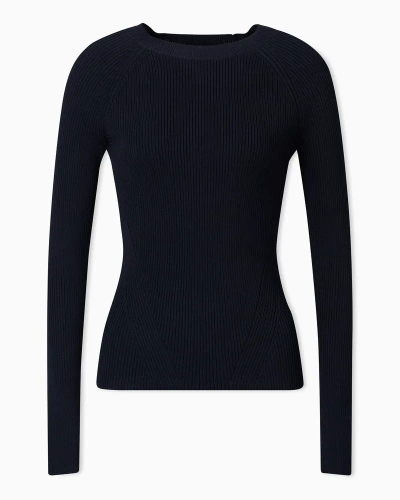 Armani Exchange Rundhalspullover mit Raglanärmeln Schwarz