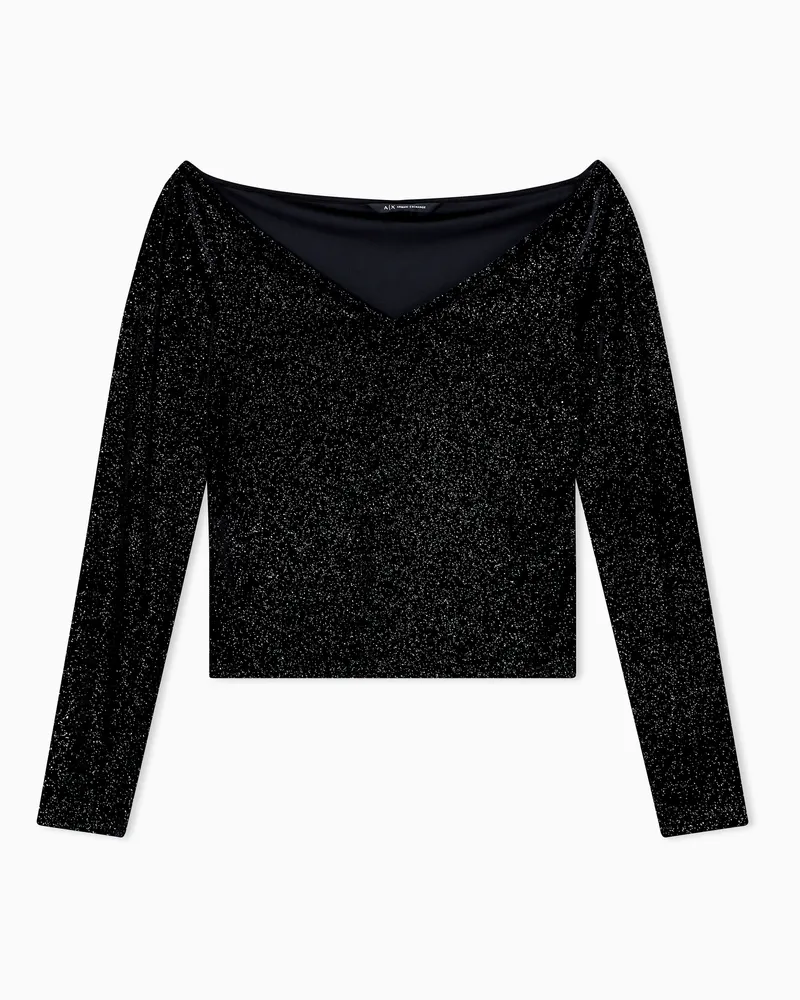 Armani Exchange Pullover aus Glitzerstoff Schwarz