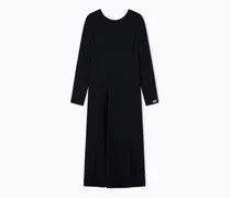 Langärmliges Midikleid im Regular Fit aus recyceltem Twill