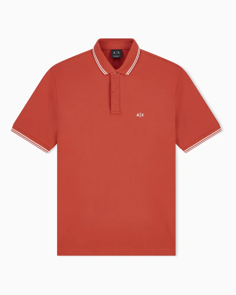 Armani Exchange Poloshirt Regular Fit aus Stretch-Baumwollpiqué Rot
