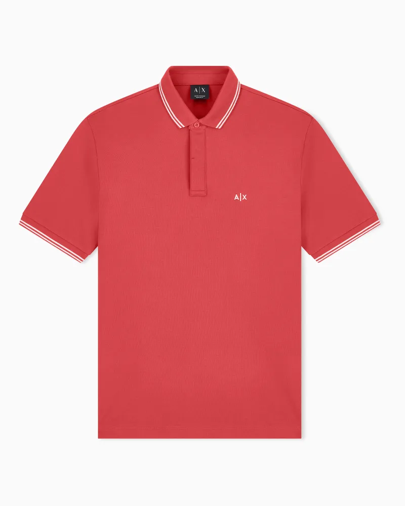 Armani Exchange Poloshirt Regular Fit aus Stretch-Baumwollpiqué Rot
