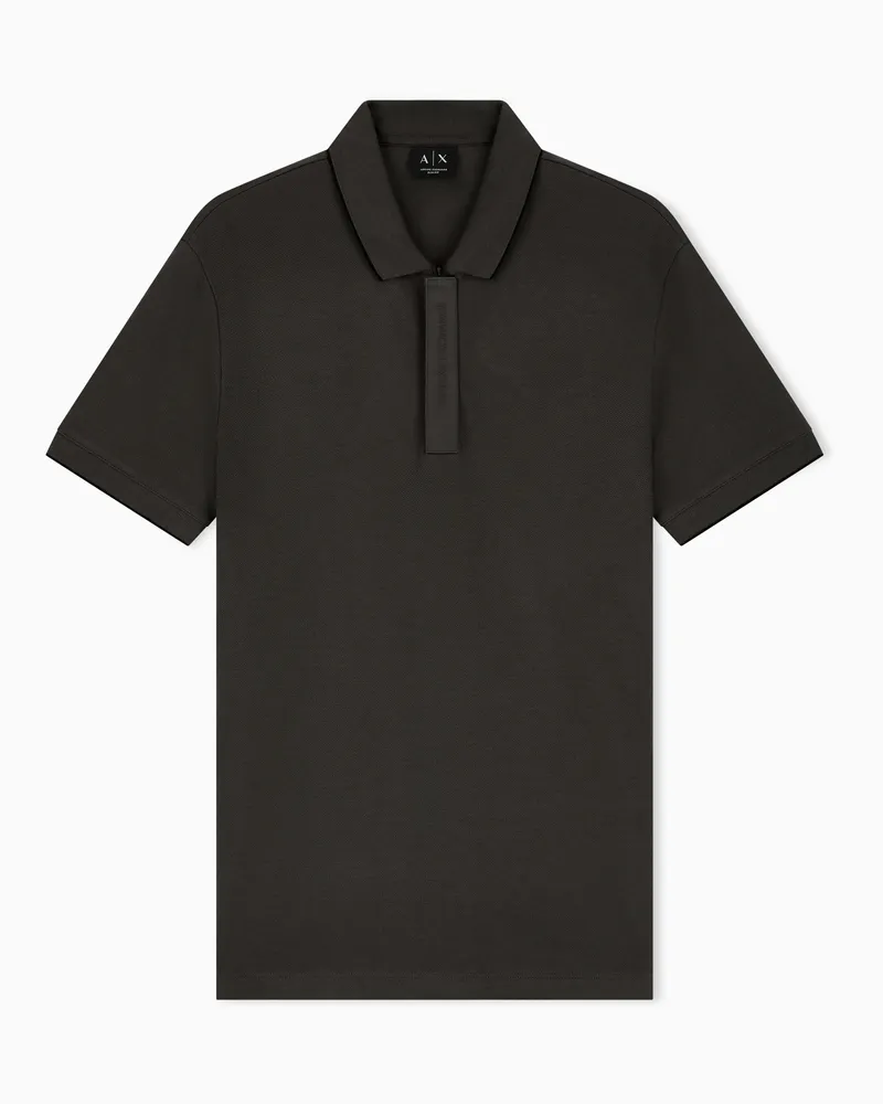 Armani Exchange Poloshirt aus Baumwollpikee in schmaler Passform Braun