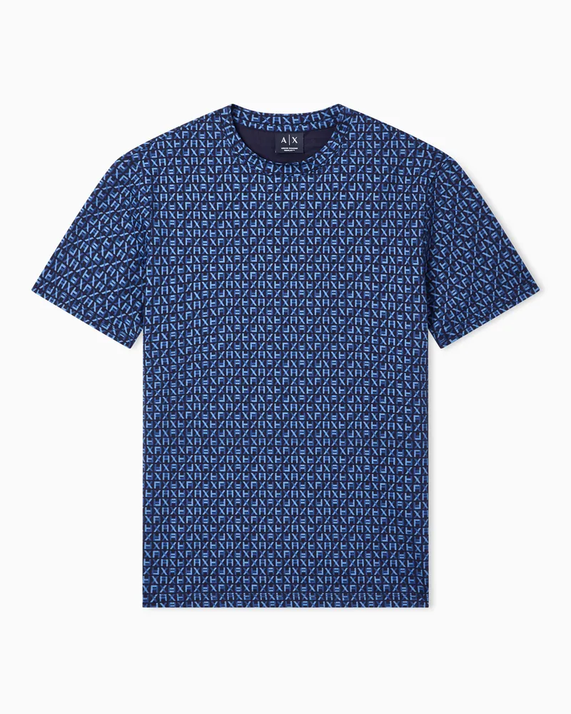 Armani Exchange Regular fit cotton T-shirt Marineblau