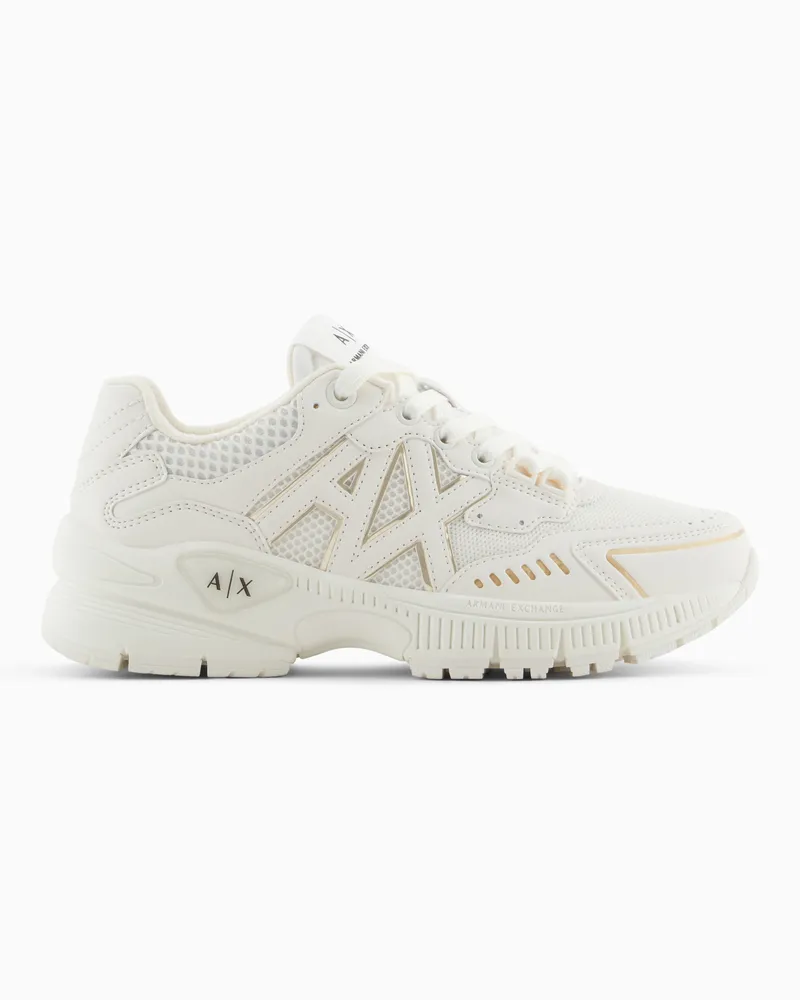 Armani Exchange Chunky Sneaker mit kontrastierenden Einsätzen Weiß