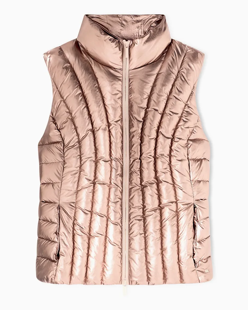 Armani Exchange Down vests in technical fabric Beige