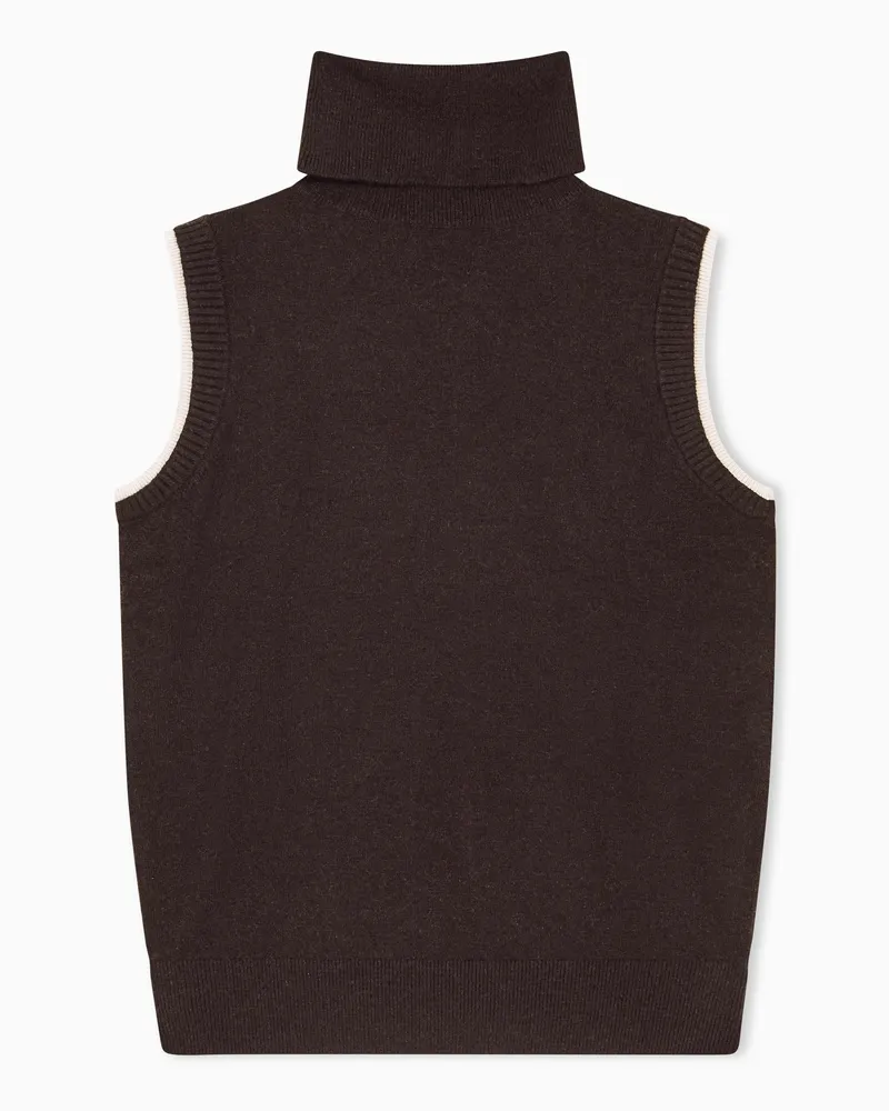 Armani Exchange Stricktop in schmaler Passform mit Wolle und Kaschmir Braun