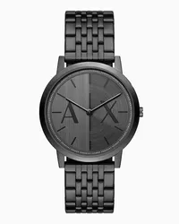 Armani Exchange Schwarze Edelstahluhr mit Zwei Zeigern Schwarz