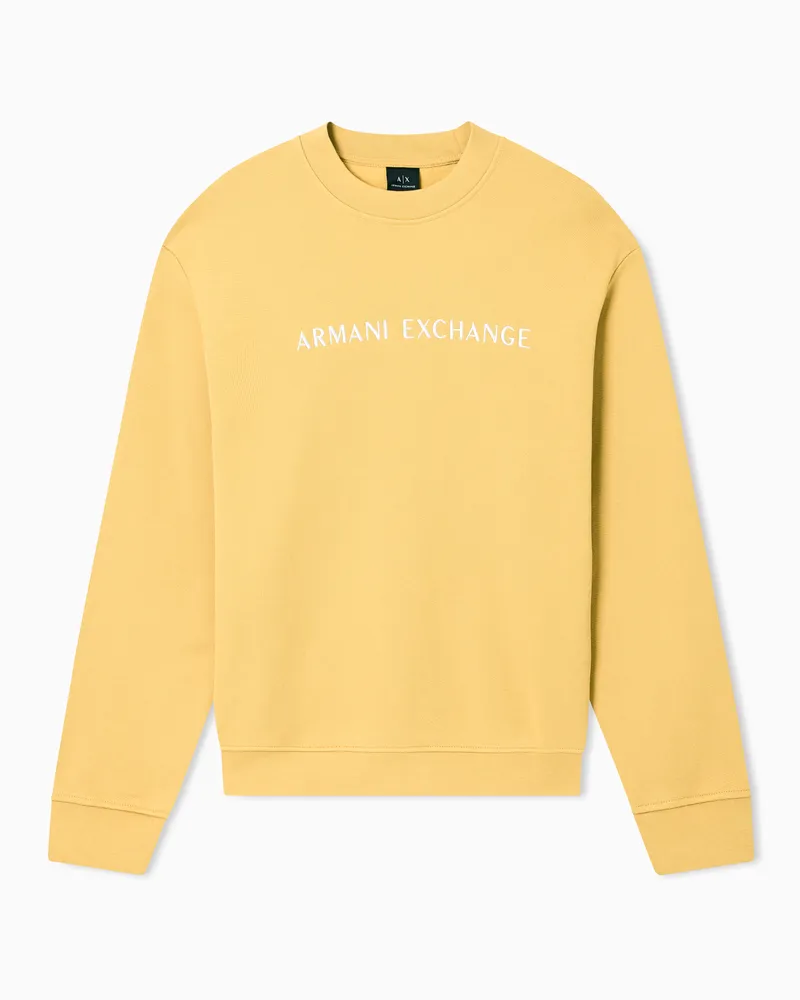 Armani Exchange Poloshirt im Regular Fit mit Reißverschluss und Kontraststreifen Gelb