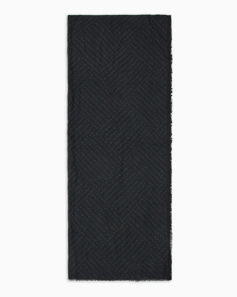 Armani Exchange Jacquard-Logo-Schal Schwarz