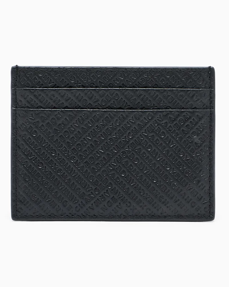 Armani Exchange Kartenetui mit diagonalen Linien Schwarz
