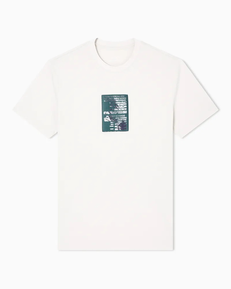 Armani Exchange T-Shirt mit Grafikdruck in normaler Passform Weiß